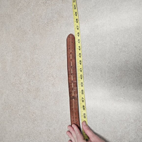 American Eagle‎ Outfitters AEO Brown Leather Belt With Metal Studs Size 40 Basic - Picture 7 of 9